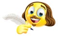 Shakespeare Poet Emoticon Emoji Cartoon Face Icon