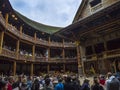 Shakespeare`s Globe Theatre on the bank of the Thames in Southwark London England