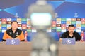 Shakhtar Donetsk goalkeeper Andriy Pyatov attends the press-conference