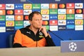 Shakhtar Donetsk goalkeeper Andriy Pyatov attends the press-conference