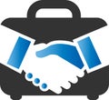 Shaking hands with breifcase Royalty Free Stock Photo