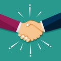 Shaking hands business. happy partnership. greeting shake. casual handshaking agreement Royalty Free Stock Photo