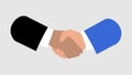 Shaking hands business vector illustration, symbol of success deal, happy partnership, greeting shake, casual handshaking agreemen Royalty Free Stock Photo