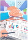 Shaking hands business vector with symbol of success deal, happy partnership, greeting shake Royalty Free Stock Photo