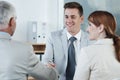 Shaking hands, interview and hr with candidate in office for business meeting, discussion or recruitment. Handshake Royalty Free Stock Photo