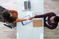 Shaking Hands At Interview Meeting Royalty Free Stock Photo