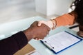 Shaking Hands At Interview Meeting Royalty Free Stock Photo