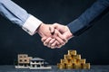 Shaking hands with save money Royalty Free Stock Photo