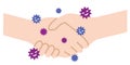 Shaking hands spreads virus disease illustration. Medical and Health care concept