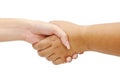 Shaking hands of two female people Royalty Free Stock Photo