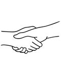 Shaking hands illustration by crafteroks Royalty Free Stock Photo