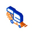 Shaking Harvester Vehicle isometric icon vector illustration Royalty Free Stock Photo