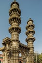 Shaking minarets of Siddi Bashir mosque in Ahmedabad Royalty Free Stock Photo