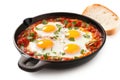 Shakshuka Breakfast, Healthy Vegetable Shakshouka with Eggs, Israel Shakshuka, Abstract Generative AI Illustration Royalty Free Stock Photo