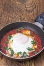Shakshuka in a pan Royalty Free Stock Photo