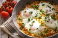 Shakshuka - traditional dish of israeli cuisine in a skillet Royalty Free Stock Photo