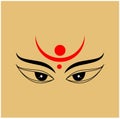 Shakti face icon. Lord Durga face illustration