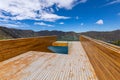 Shalala Viewpoint. Lake Quilotoa. Panorama of volcano crater lagoon of Quilotoa, near Quito, Andean region of Ecuador Royalty Free Stock Photo