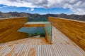 Shalala Viewpoint. Lake Quilotoa. Panorama of volcano crater lagoon of Quilotoa, near Quito, Andean region of Ecuador Royalty Free Stock Photo