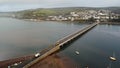 Shaldon bridge closed for maintenance February 2022. Drone picture 4k
