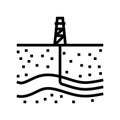 shale gas oil industry line icon vector illustration
