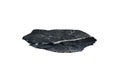 A piece raw specimen of black shale rock isolated on a white background. Royalty Free Stock Photo