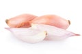 Shallot onions and half on white Royalty Free Stock Photo