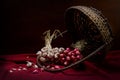 Shallots and Garlic in basket Royalty Free Stock Photo