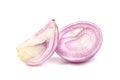Shallots onion chopped isolated on a white background