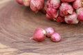 Shallots still on wood background Royalty Free Stock Photo