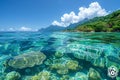 Shallow coral reef with clear water above Royalty Free Stock Photo