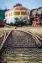 Close up of the train tracks