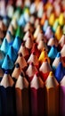 Shallow depth of field colorful pencils, macro shot with sharpness