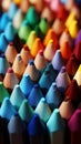 Shallow depth of field colorful pencils, macro shot with sharpness