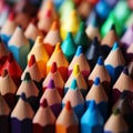 Shallow depth of field colorful pencils, macro shot with sharpness