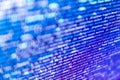 Shallow depth of field effect. Script procedure creating. HTML website structure. Modern application Source abstract algorithm Royalty Free Stock Photo