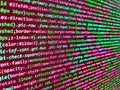 Shallow depth of field, selective focus effect. Developing programming and coding technologies. Script procedure creating. Web Royalty Free Stock Photo