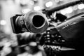 Shallow depth of field selective focus image with a cinema camera eyepiece Royalty Free Stock Photo