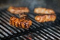 Shallow depth of field selective focus image with Romanian traditional mici mititei, grilled ground meat rolls in cylindrical Royalty Free Stock Photo