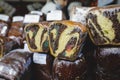 Shallow depth of field selective focus image with traditional Romanian winter holidays and easter baked sweet bread dessert Royalty Free Stock Photo