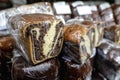 Shallow depth of field selective focus image with traditional Romanian winter holidays and easter baked sweet bread dessert Royalty Free Stock Photo