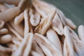 Shallow depth of field selective focus and macro image with fagiolini pasta Royalty Free Stock Photo