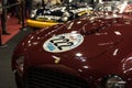 Shallow focus front three-quarter view of the red Ferrari racecar Royalty Free Stock Photo