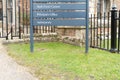 Shallow focus of the information sign to a private sixth form college and admissions office.