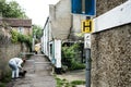 Shallow focus of a Keep Dogs on Lead sign. Royalty Free Stock Photo