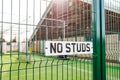 Shallow focus of a newly installed village cricket netting. Royalty Free Stock Photo