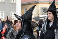 Shallow focus shot of people wearing costumes at a carnival in Samobor, Croatia