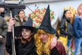 Shallow focus shot of people wearing costumes at a carnival in Samobor, Croatia