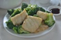 Fried grouper broccoli