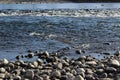 Shallow rapids in the Kuma River in Japan Royalty Free Stock Photo